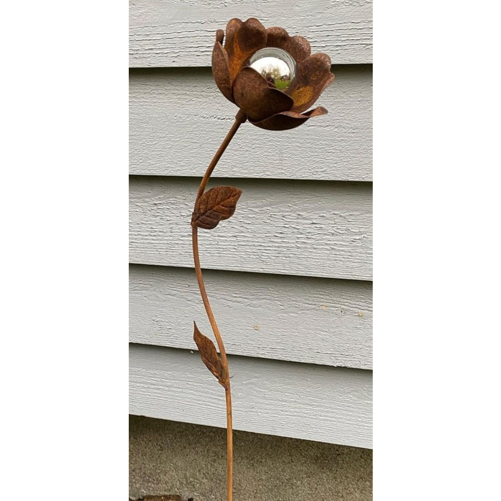 3d-blomma på pinne med blad