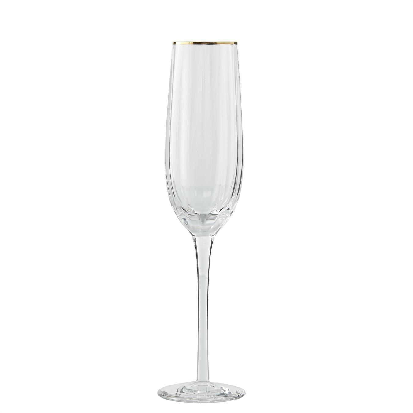 champagneglas med guldkant