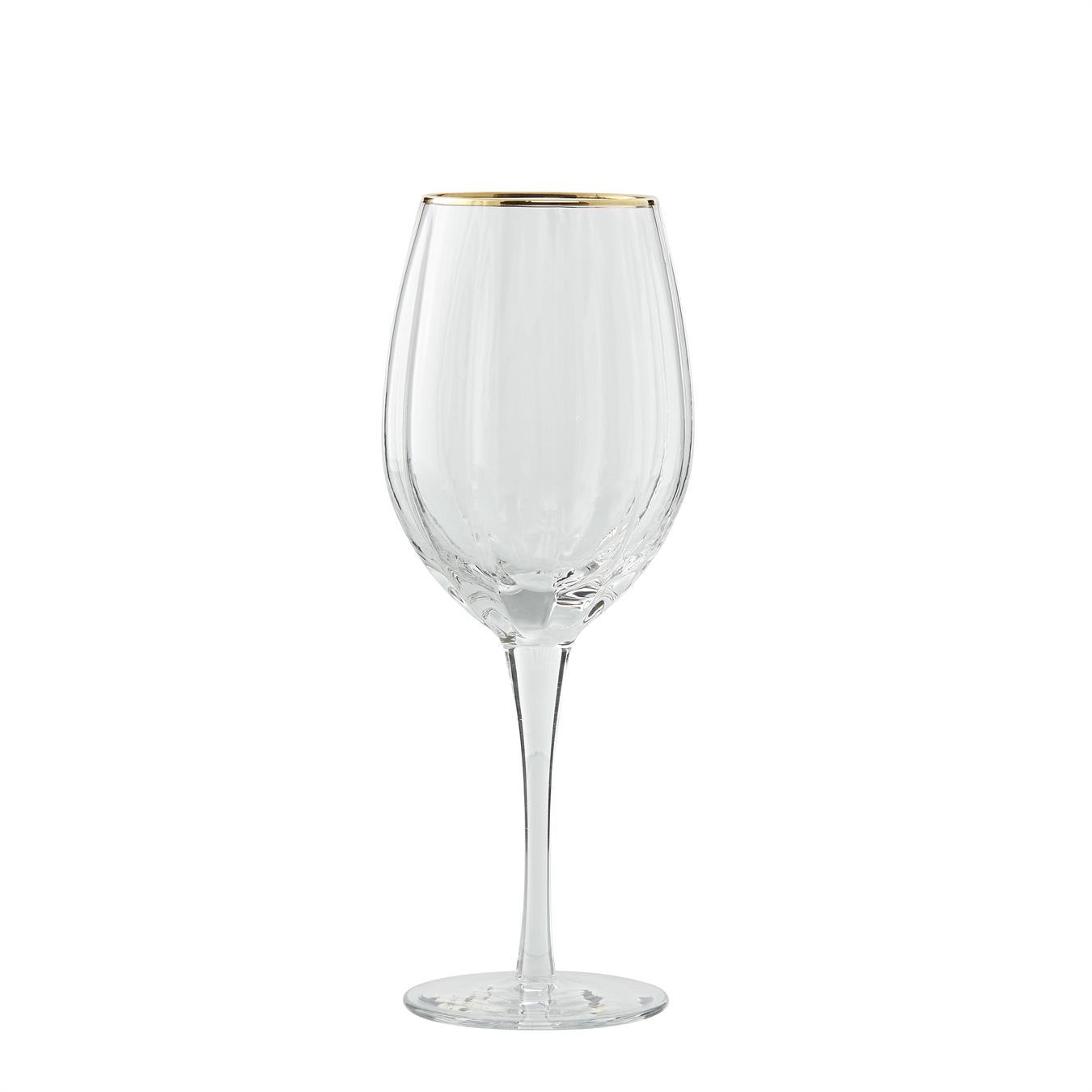 vitvinsglas med guldkant