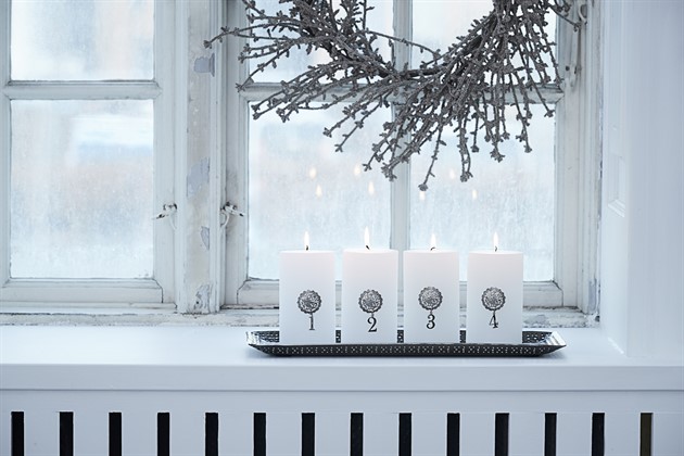 Rustic pelarljus vit H12.5 cm 2/4