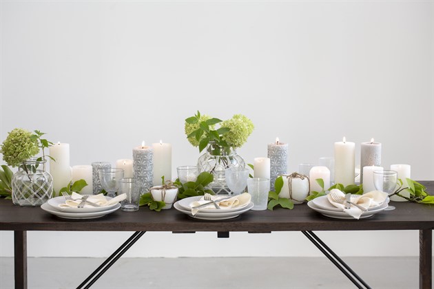 Rustic pelarljus vit H12.5 cm 3/4