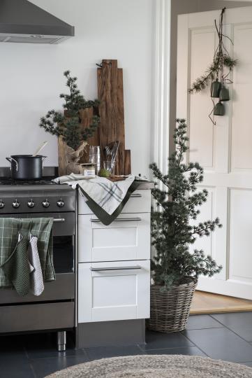 Grytlapp Mynte mörkgrön stickad 3