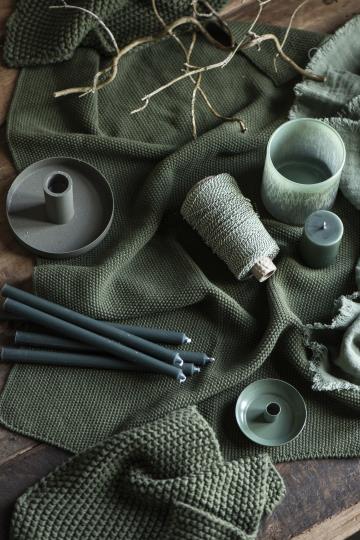 Grytlapp Mynte mörkgrön stickad 4