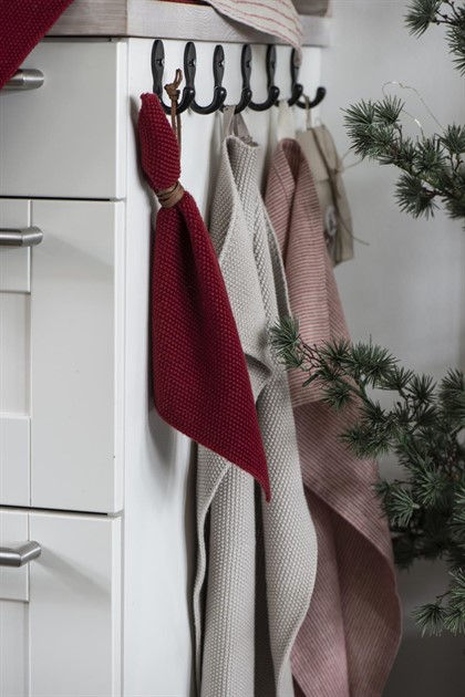 Kökshanddukar Mynte beige stickad 2