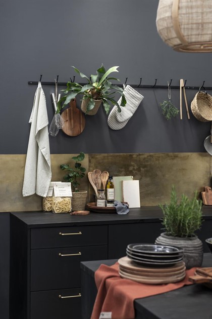 Kökshandduk Mynte rustik brun stickad 3