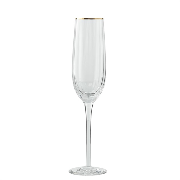 champagneglas med guldkant 1/4