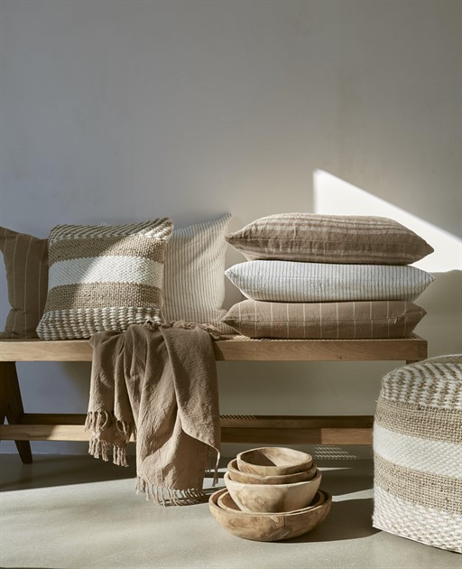 Kuddfodral vit/beige 3/6