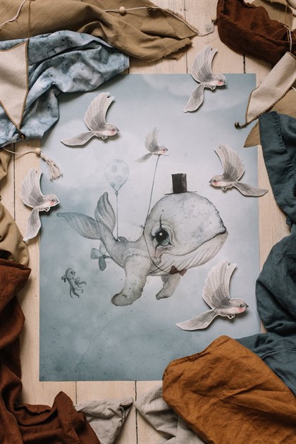 Dear Whalie poster 50x70 cm, Mrs. Mighetto 1